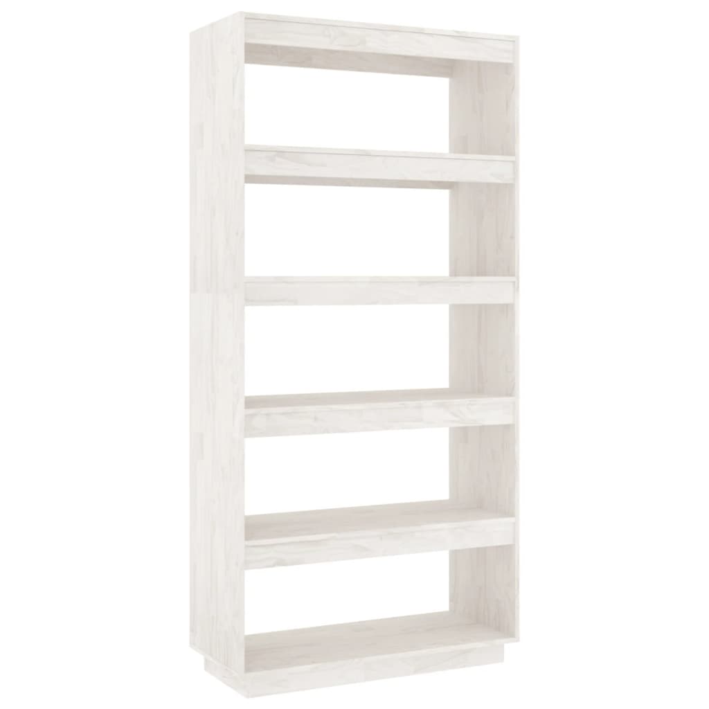 Book Cabinet/Room Divider White 80x35x167 cm Solid Pinewood - OLBRIT