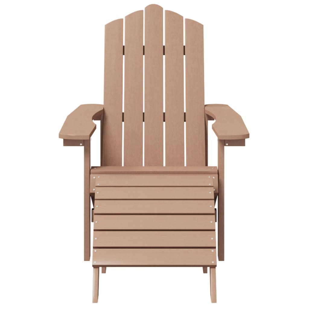 Garden Adirondack Chair with Footstool Brown - OLBRIT