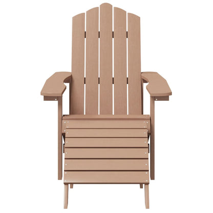 Garden Adirondack Chair with Footstool Brown - OLBRIT
