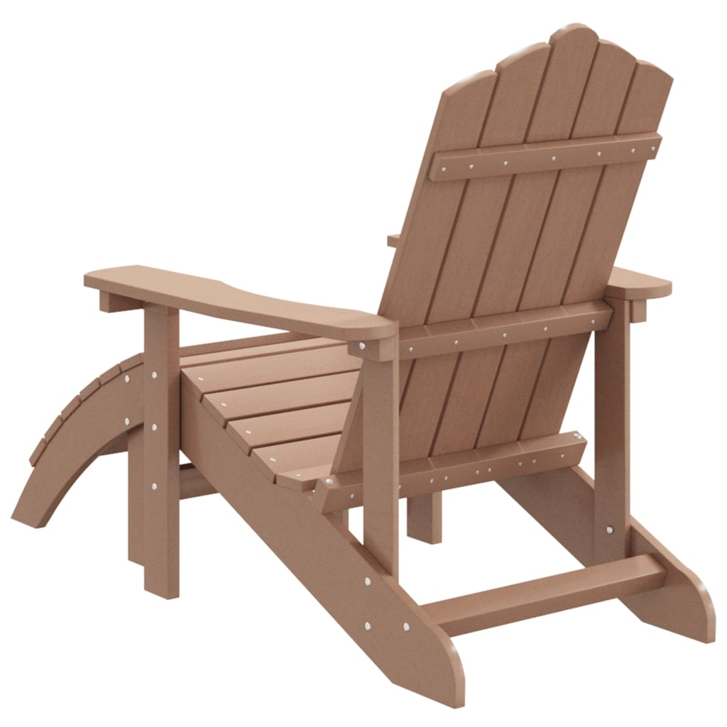 Garden Adirondack Chair with Footstool Brown - OLBRIT