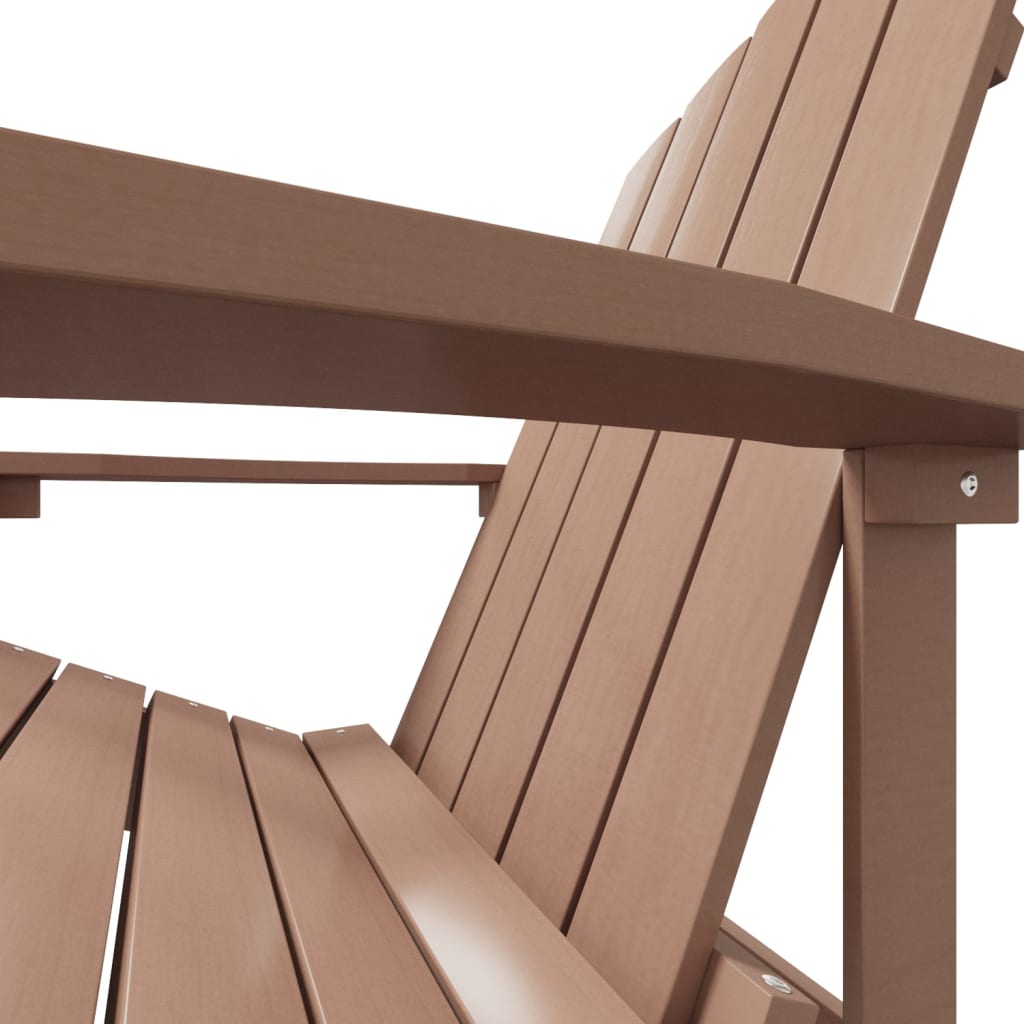 Garden Adirondack Chair with Footstool Brown - OLBRIT