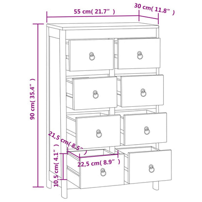 Chest of Drawers 55x30x90 cm Solid Wood Teak - OLBRIT