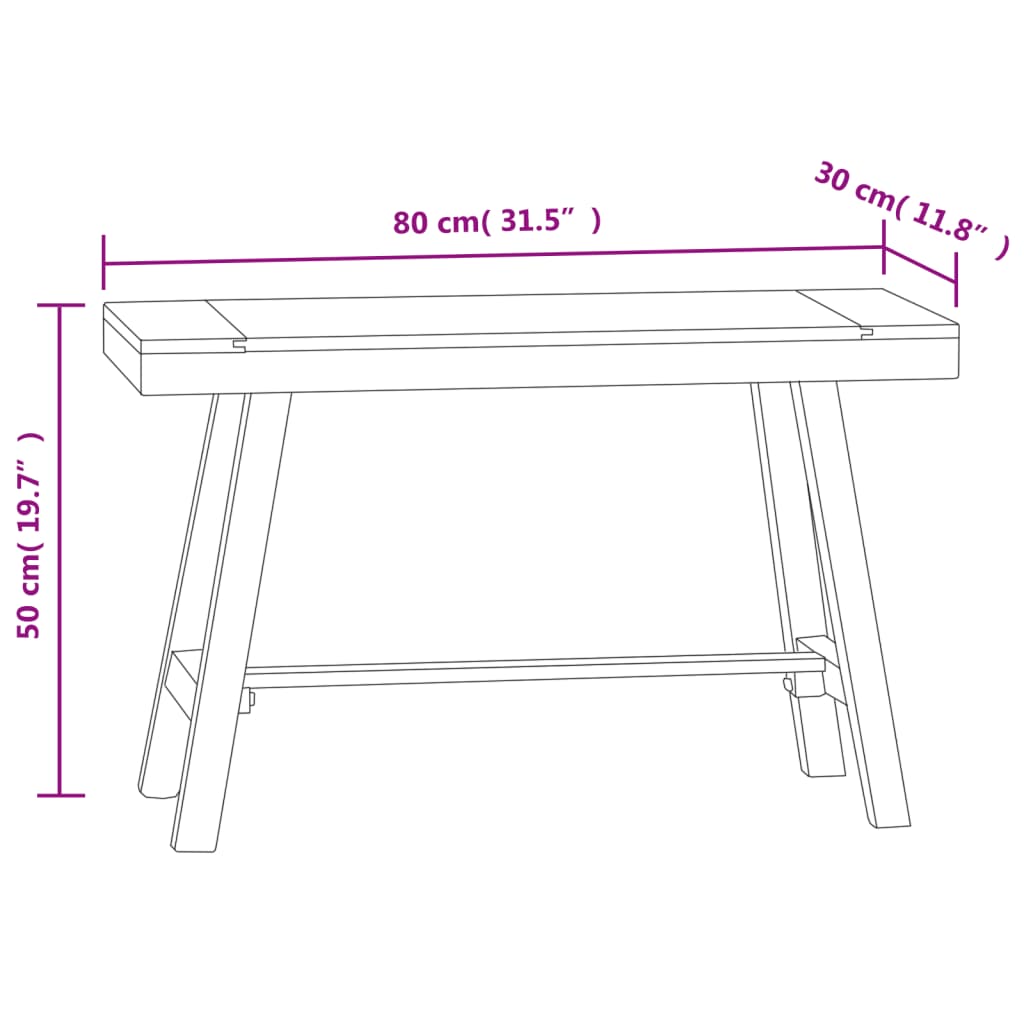 Bench 80 cm Solid Wood Teak - OLBRIT