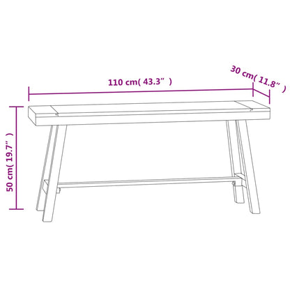 Bench 110 cm Solid Wood Teak - OLBRIT