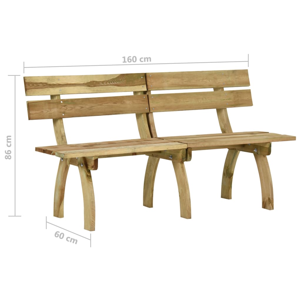 Garden Bench 160 cm Impregnated Pinewood - OLBRIT