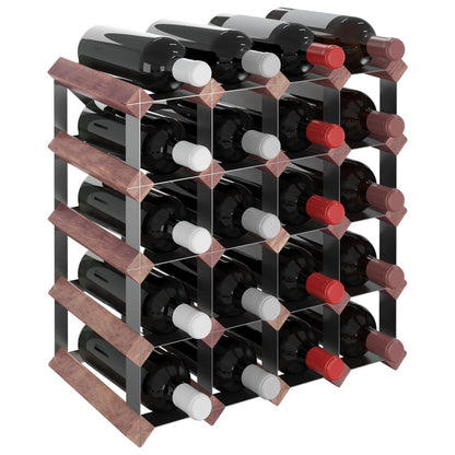 Wine Rack for 20 Bottles Brown Solid Wood Pine - OLBRIT