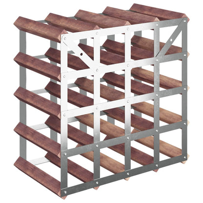Wine Rack for 20 Bottles Brown Solid Wood Pine - OLBRIT