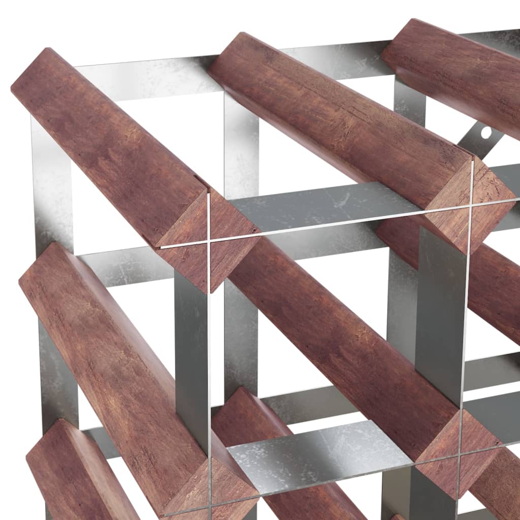 Wine Rack for 20 Bottles Brown Solid Wood Pine - OLBRIT