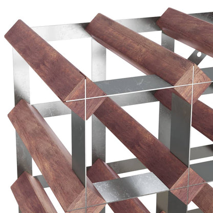 Wine Rack for 20 Bottles Brown Solid Wood Pine - OLBRIT