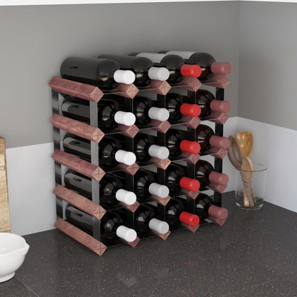 Wine Rack for 20 Bottles Brown Solid Wood Pine - OLBRIT
