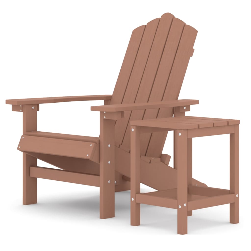 Garden Adirondack Chair with Table Brown - OLBRIT