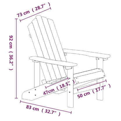 Garden Adirondack Chair with Table Brown - OLBRIT