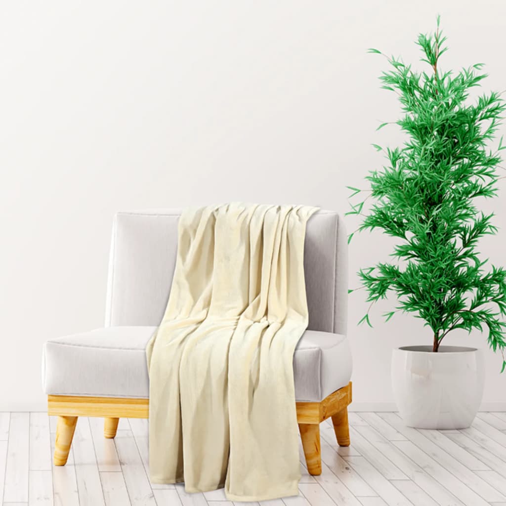 Blanket Cream 150x200 cm Polyester - OLBRIT