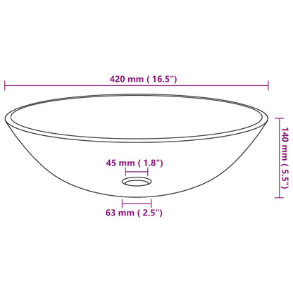 Bathroom Sink with Tap and Push Drain Clear Tempered Glass - OLBRIT