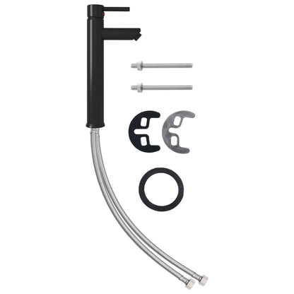 Bathroom Sink with Tap and Push Drain Frosted Tempered Glass - OLBRIT