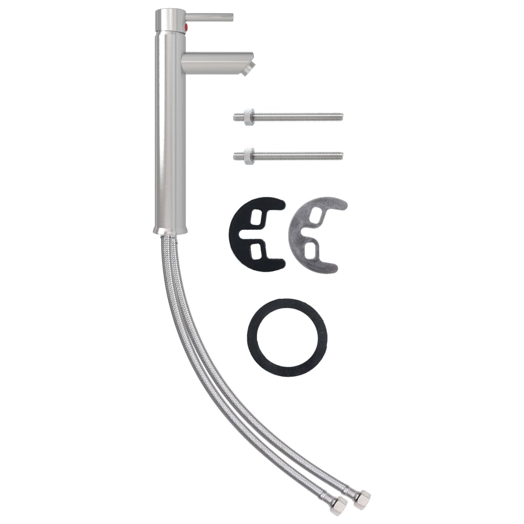 Bathroom Sink with Tap and Push Drain Frosted Tempered Glass - OLBRIT