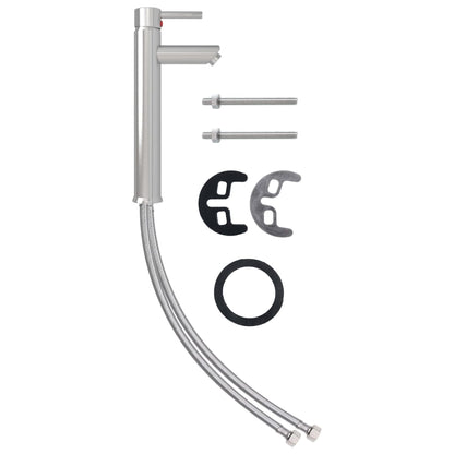 Bathroom Sink with Tap and Push Drain Frosted Tempered Glass - OLBRIT