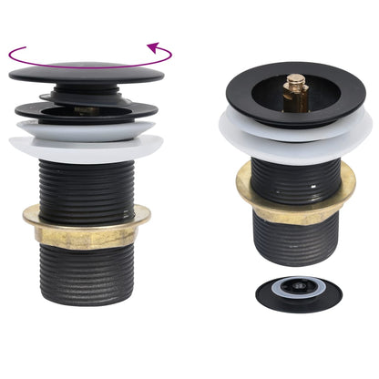 Bathroom Sink with Tap and Push Drain Gold Tempered Glass - OLBRIT