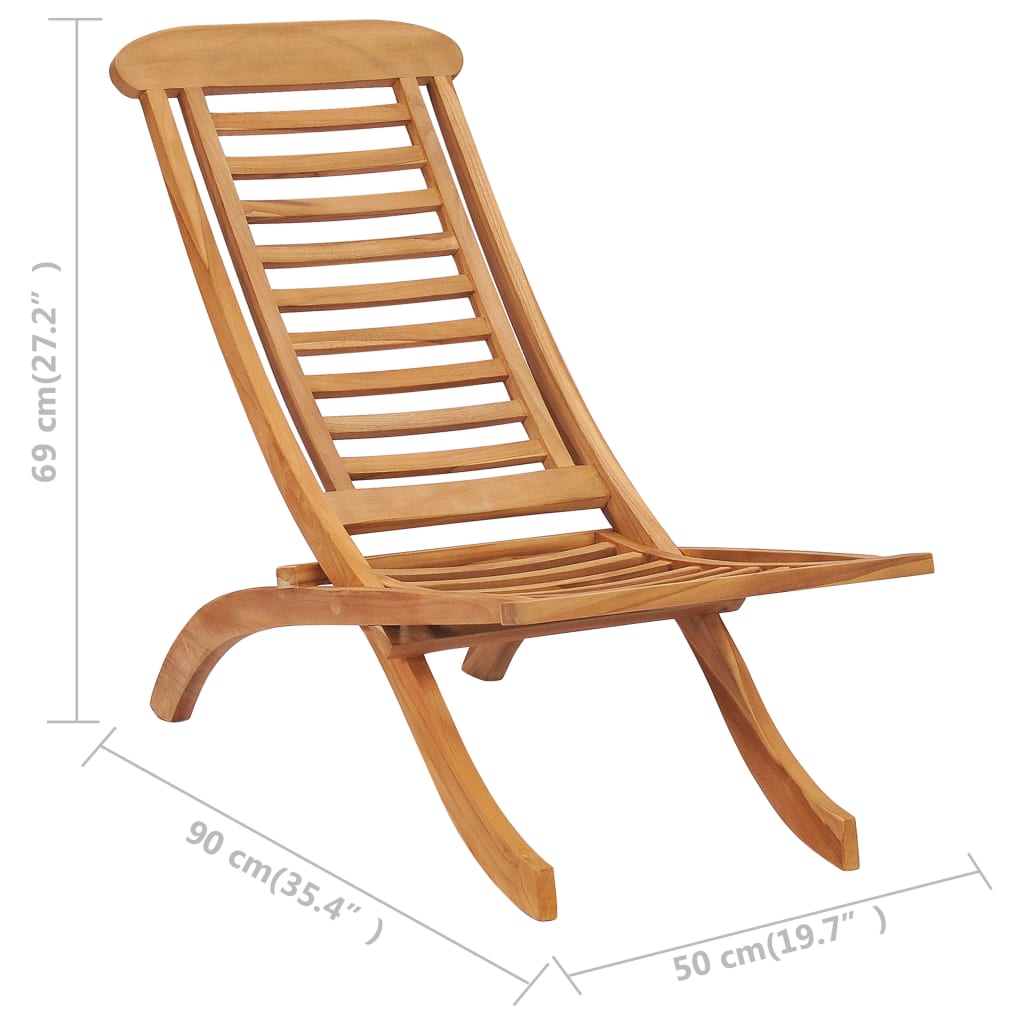 Folding Garden Chair 50x90x69 cm Solid Wood Teak - OLBRIT