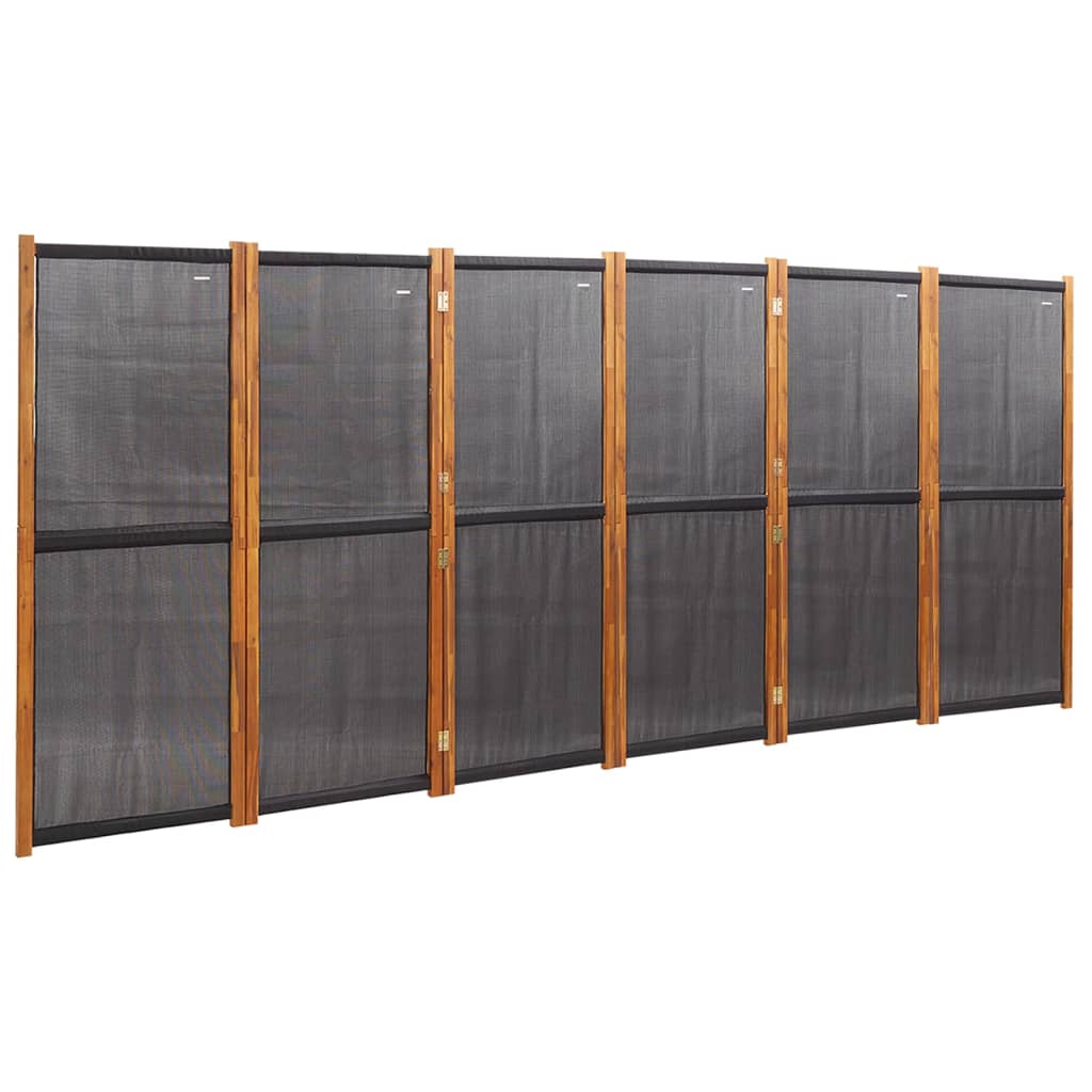 6-Panel Room Divider Black 420x180 cm - OLBRIT