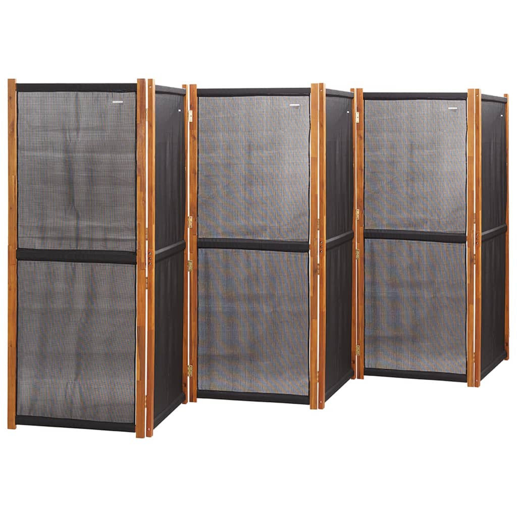 6-Panel Room Divider Black 420x180 cm - OLBRIT