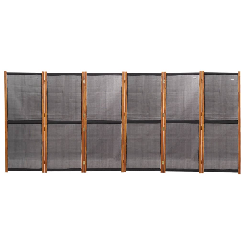 6-Panel Room Divider Black 420x180 cm - OLBRIT