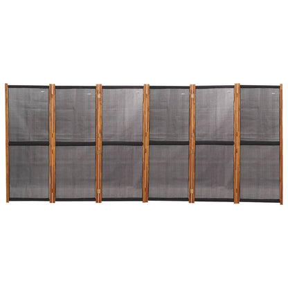 6-Panel Room Divider Black 420x180 cm - OLBRIT