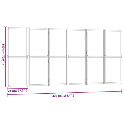 6-Panel Room Divider Black 420x180 cm - OLBRIT