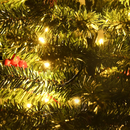 Artificial Christmas Trees 2 pcs with Wreath Garland and LEDs - OLBRIT