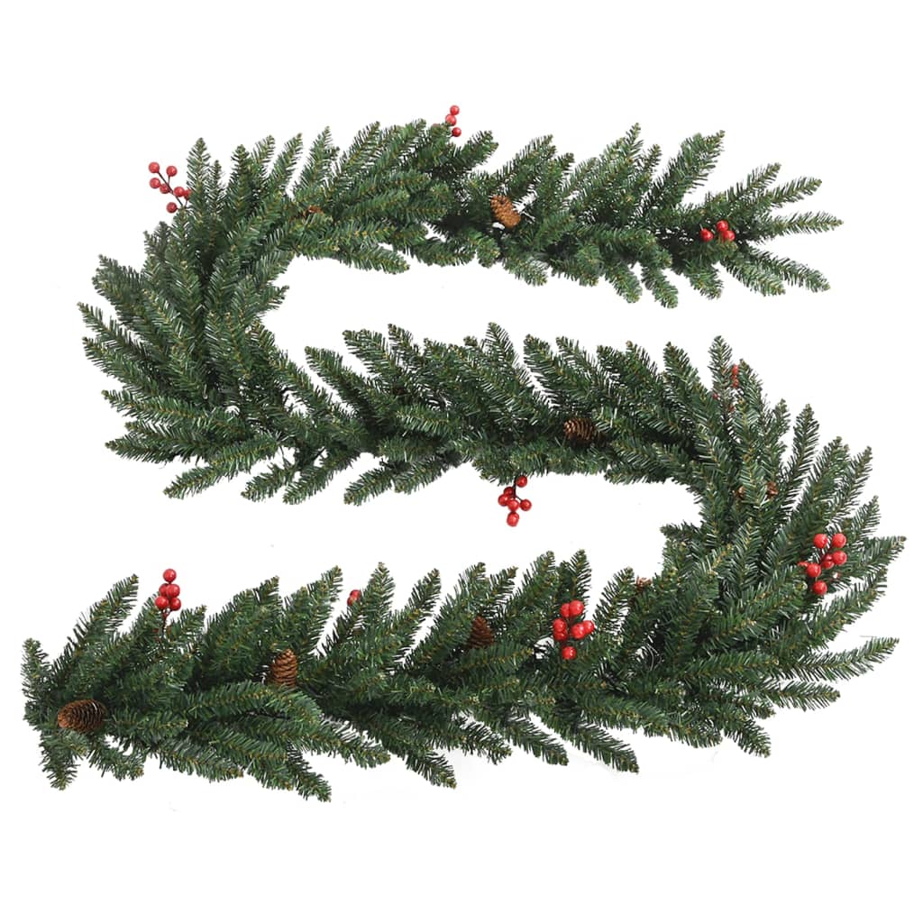 Artificial Christmas Trees 2 pcs with Wreath Garland and LEDs - OLBRIT