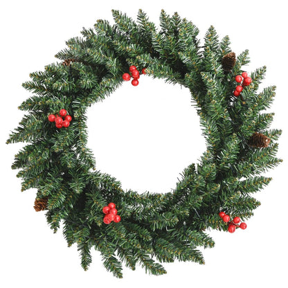 Artificial Christmas Trees 2 pcs with Wreath Garland and LEDs - OLBRIT