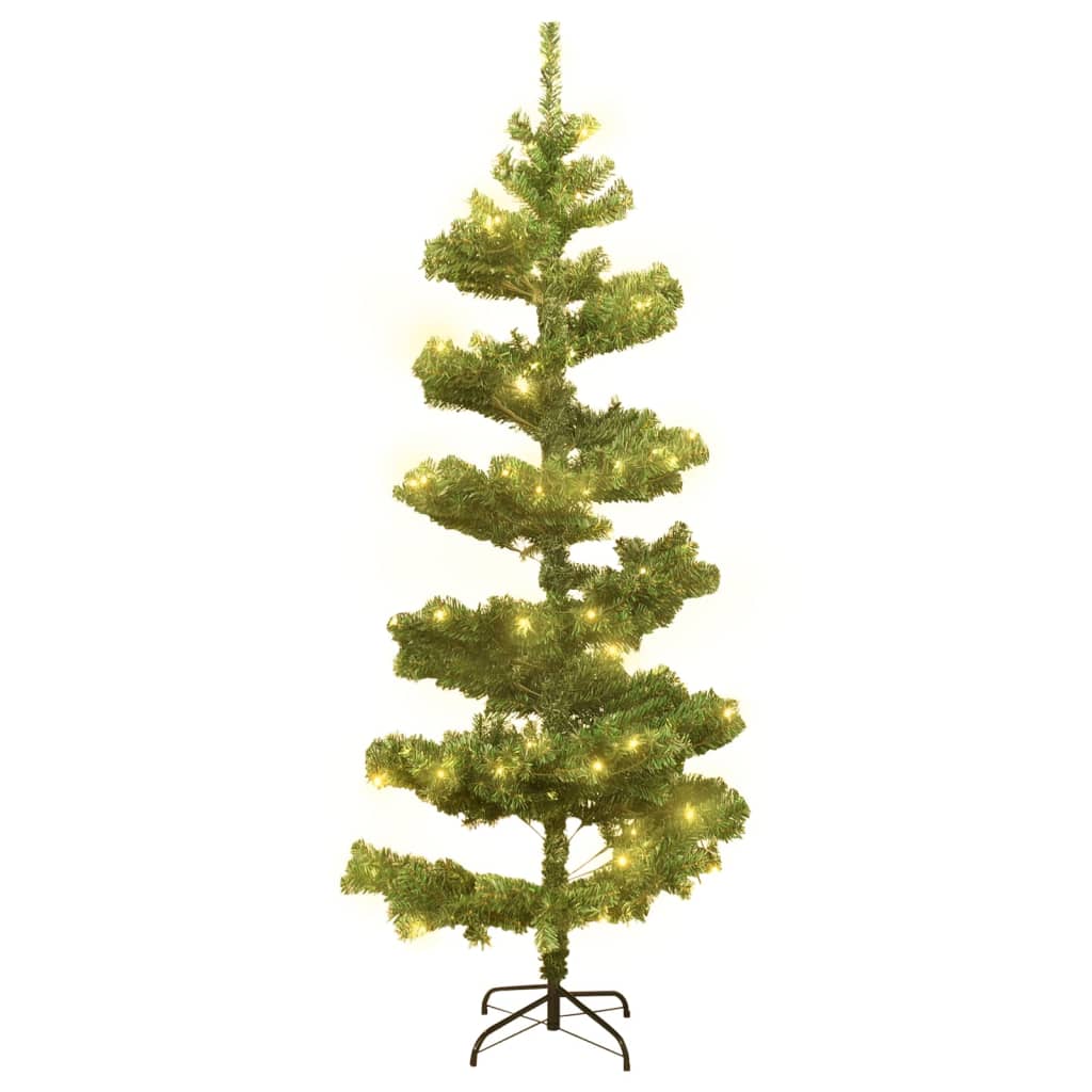 Swirl Pre-lit Christmas Tree with Stand Green 180 cm PVC - OLBRIT