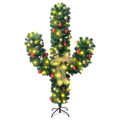 Christmas Cactus with Stand and LED Green 150 cm PVC - OLBRIT