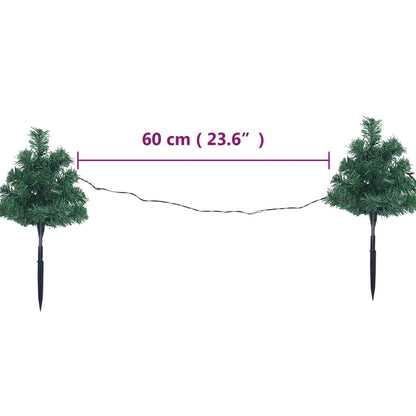 Christmas Pathway Trees 6 pcs with Multicolour LEDs 45 cm PVC - OLBRIT