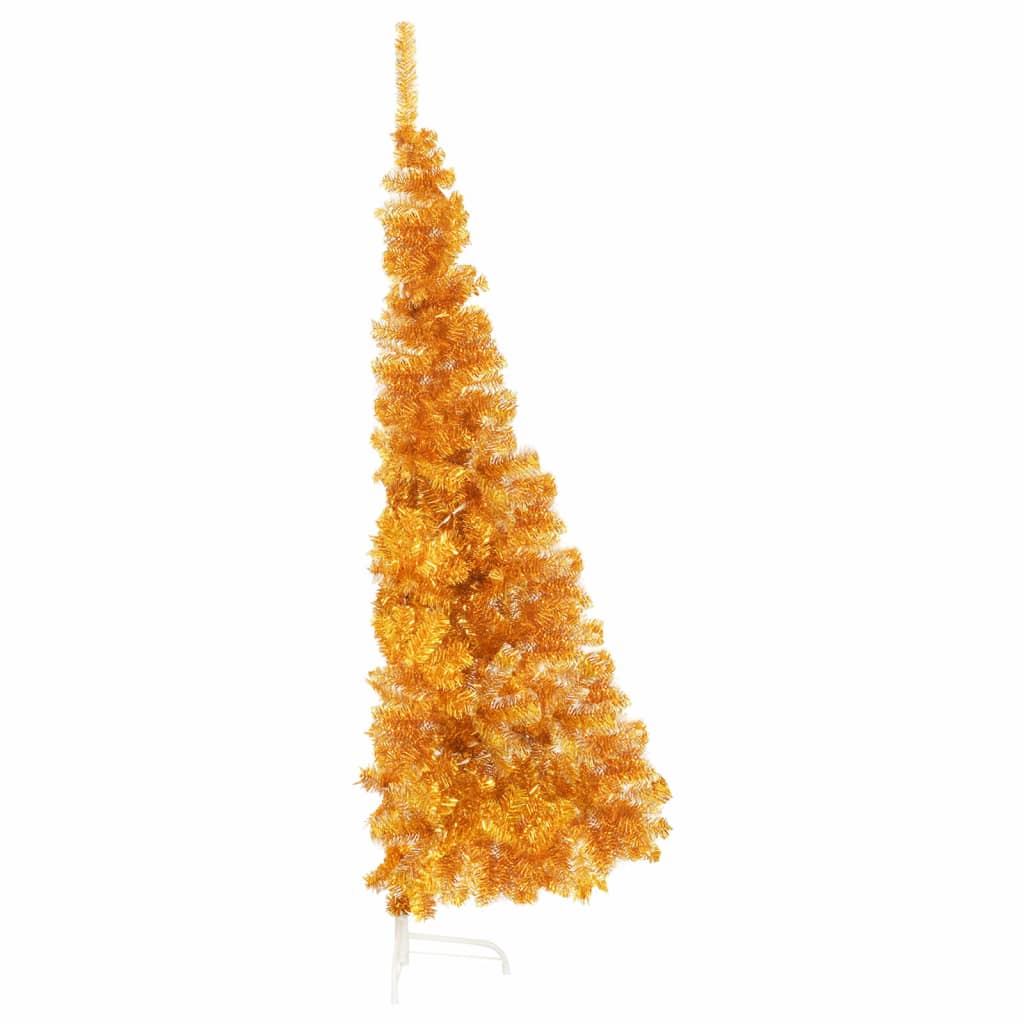 Artificial Half Christmas Tree with Stand Gold 210 cm PET - OLBRIT