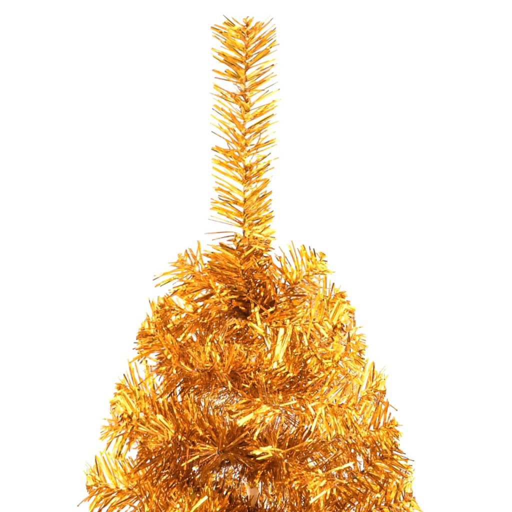 Artificial Half Christmas Tree with Stand Gold 210 cm PET - OLBRIT