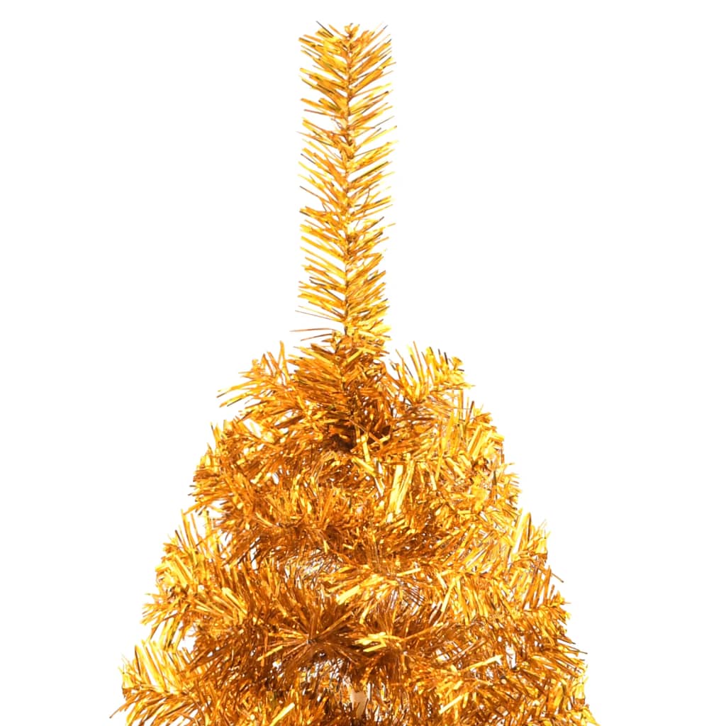 Artificial Half Christmas Tree with Stand Gold 240 cm PET - OLBRIT