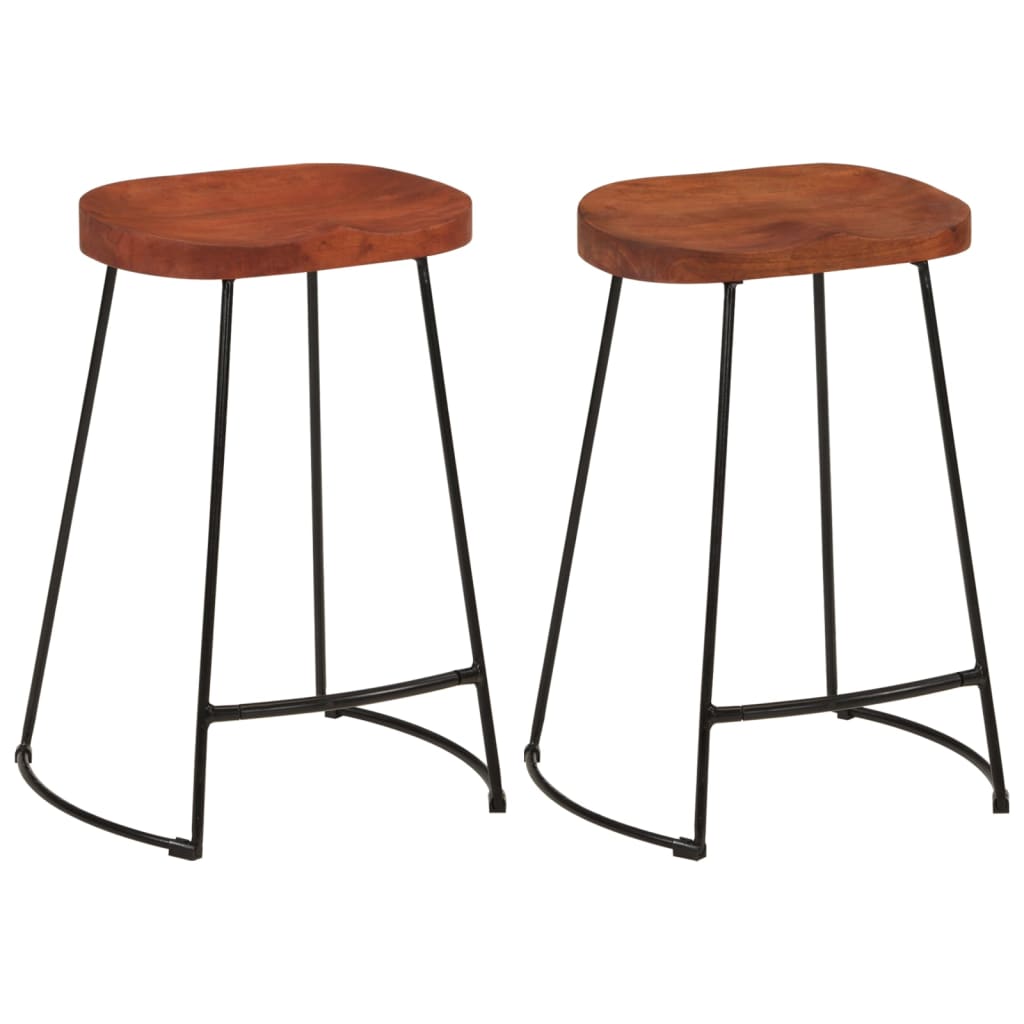 Gavin Bar Stools 2 pcs 45x40x63 cm Solid Wood Mango - OLBRIT