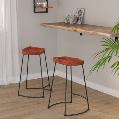 Gavin Bar Stools 2 pcs 45x40x63 cm Solid Wood Mango - OLBRIT