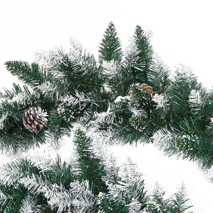Christmas Garland with LED Lights Green 2.7 m PVC - OLBRIT