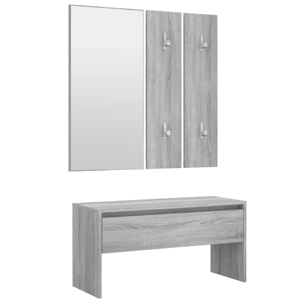 Hallway Furniture Set Grey Sonoma Engineered Wood - OLBRIT