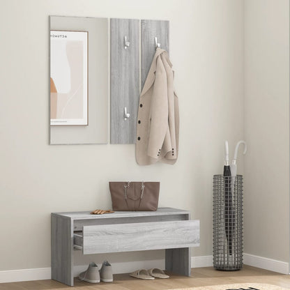 Hallway Furniture Set Grey Sonoma Engineered Wood - OLBRIT