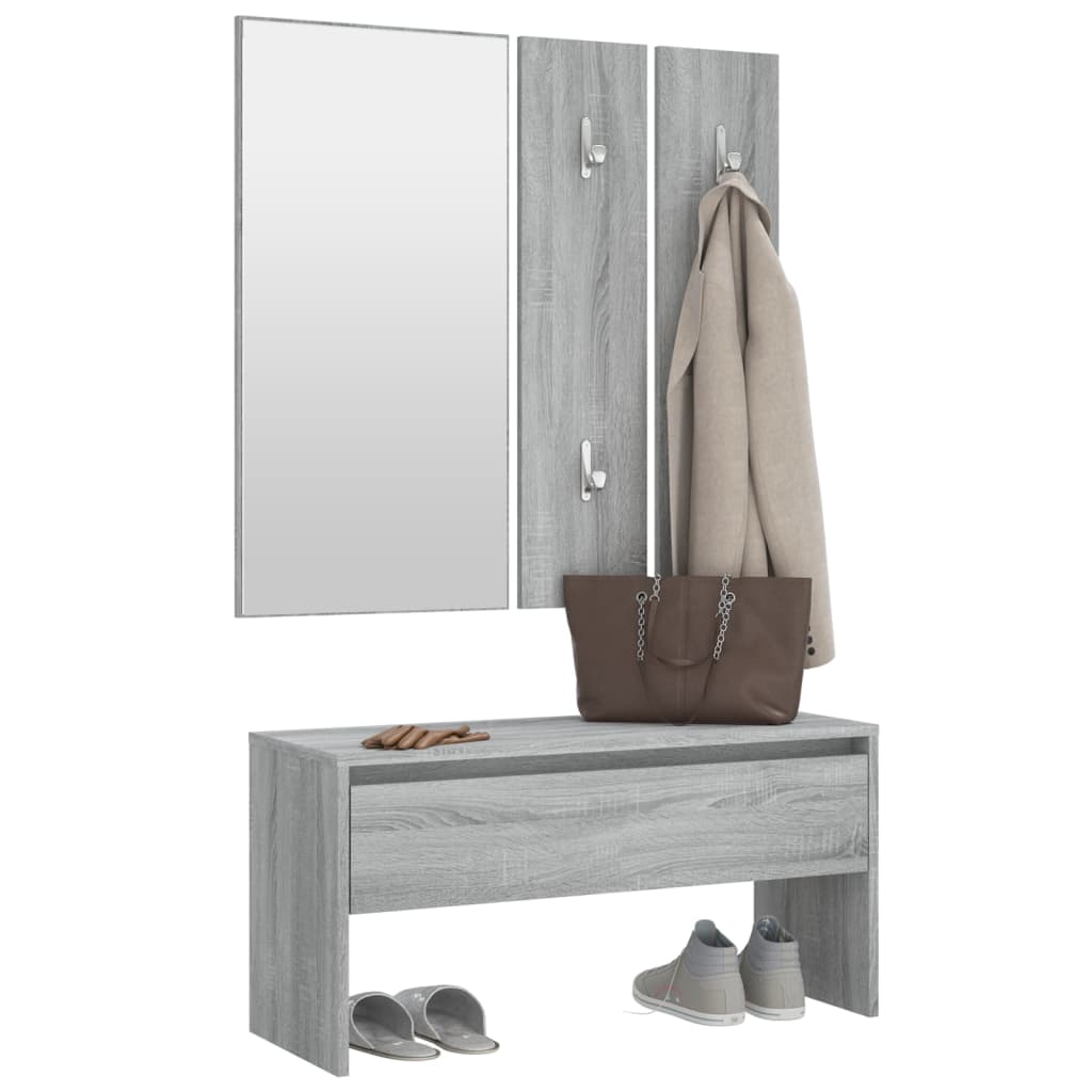 Hallway Furniture Set Grey Sonoma Engineered Wood - OLBRIT