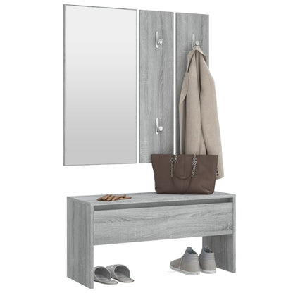 Hallway Furniture Set Grey Sonoma Engineered Wood - OLBRIT