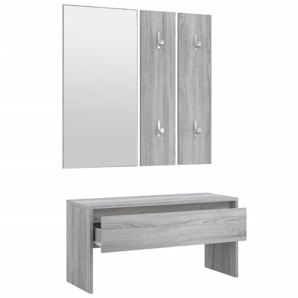 Hallway Furniture Set Grey Sonoma Engineered Wood - OLBRIT