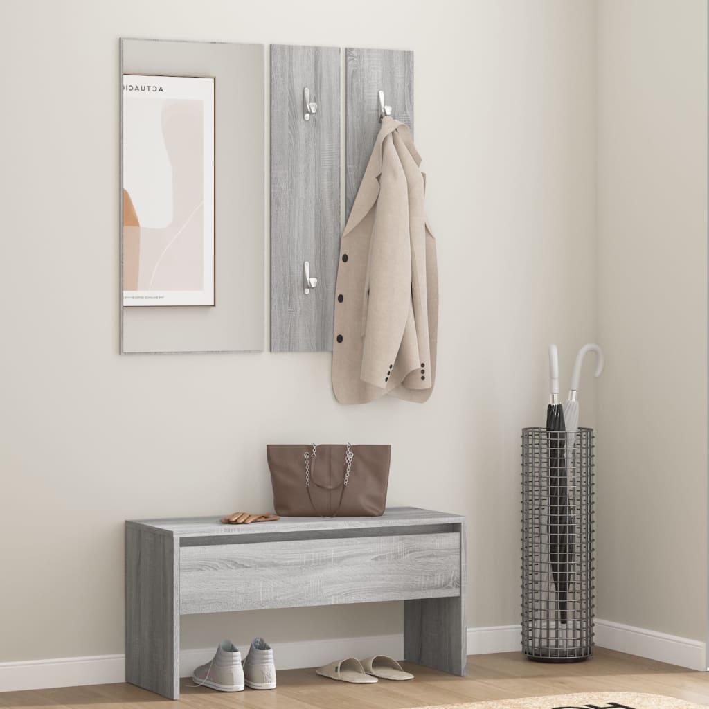 Hallway Furniture Set Grey Sonoma Engineered Wood - OLBRIT