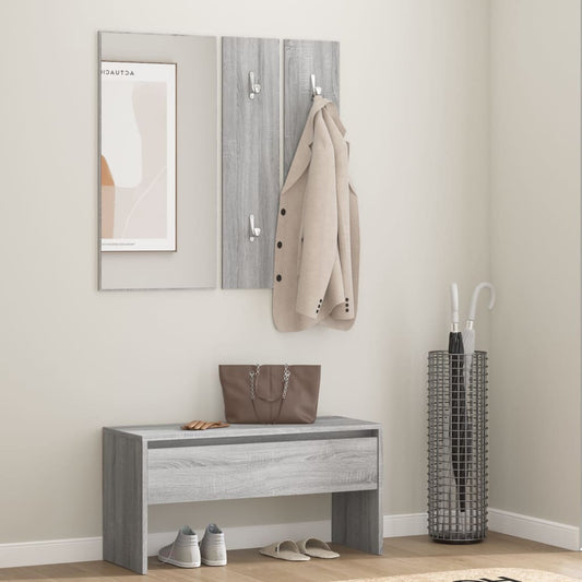 Hallway Furniture Set Grey Sonoma Engineered Wood - OLBRIT