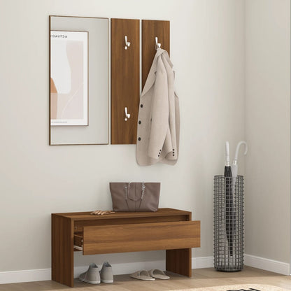 Hallway Furniture Set Brown Oak Engineered Wood - OLBRIT
