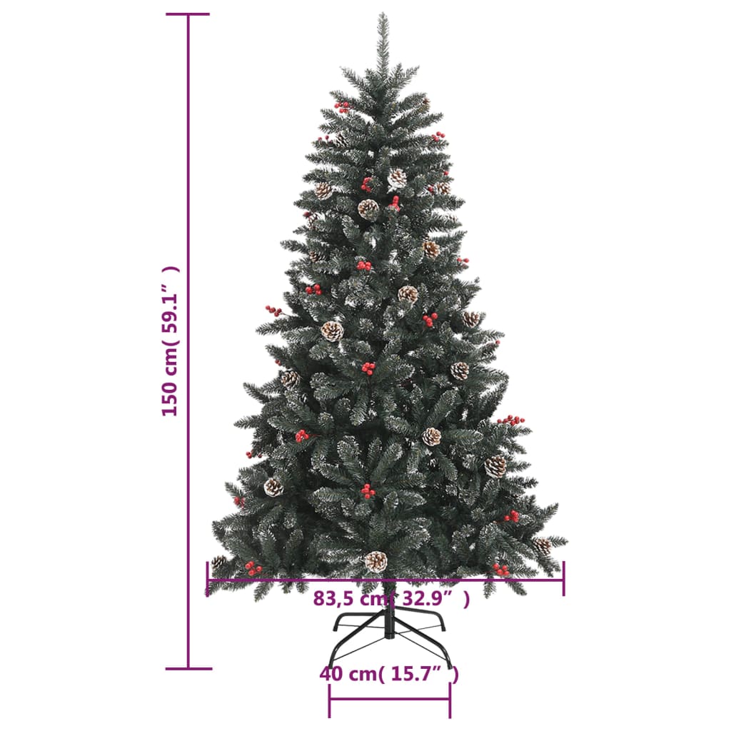 Artificial Christmas Tree with Stand Green 150 cm PVC - OLBRIT