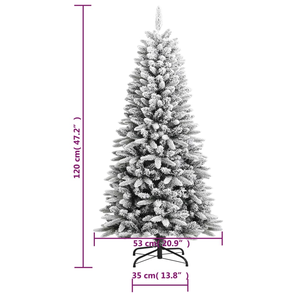 Artificial Christmas Tree with Flocked Snow 120 cm PVC&PE - OLBRIT